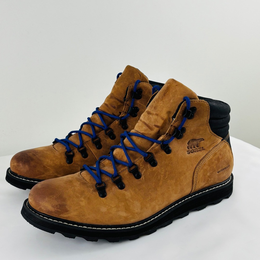 Sorel Madson Hiker Waterproof Outdoor Boots Mens 13 Elk Black NM2620-286 Leather